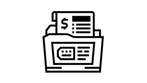 Dossier allowance line icon animation Stock Footage 163955080