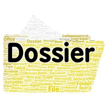 Dossier word cloud concept Stock Illustration