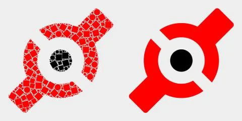 Dot and Flat Vector Artificial Joint Icon Stock Illustration