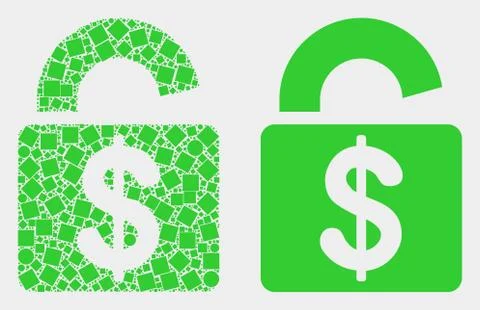Dot and Flat Vector Bank Lock Icon Illustrazione stock
