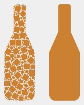 Dot and Flat Vector Beer Bottle Icon Illustrazione stock