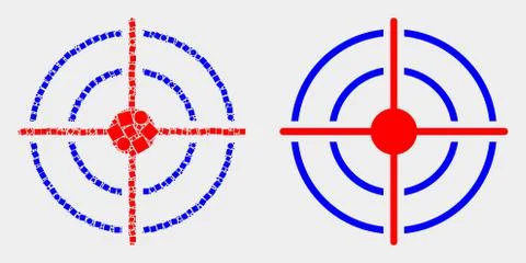 Dot and Flat Vector Bullseye Icon Stock Illustration