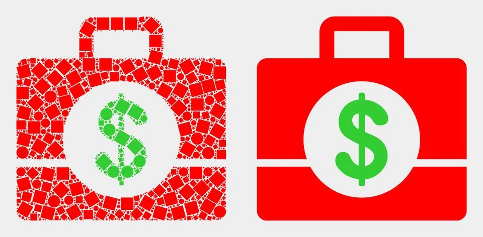 Dot and Flat Vector Business Case Icon Illustrazione stock