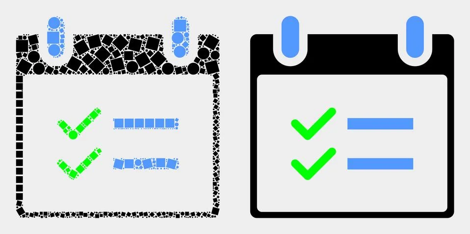 Dot and Flat Vector Calendar Page Tasks Icon 库存插图