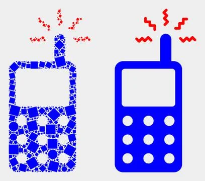 Dot and Flat Vector Cell Phone Icon 스톡 일러스트