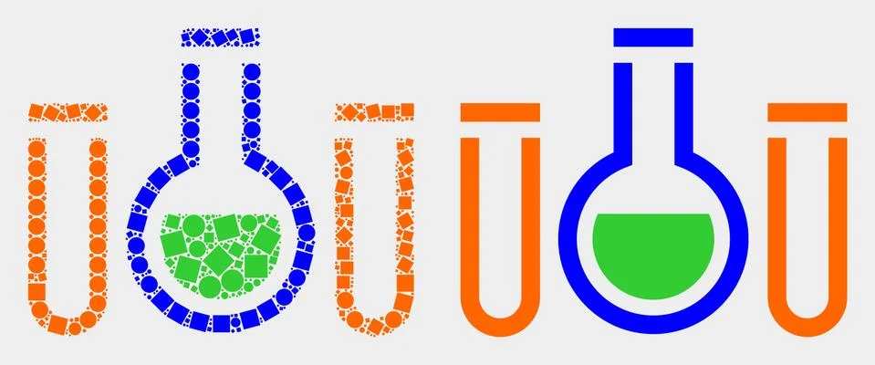 Dot and Flat Vector Chemical Tubes Icon Illustrazione stock