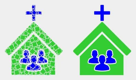 Dot and Flat Vector Church People Icon Ilustración de archivo