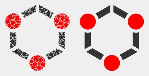 Dot and Flat Vector Cooperation Icon Illustrazione stock