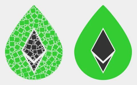 Dot and Flat Vector Crystal Drop Icon Ilustração Stock