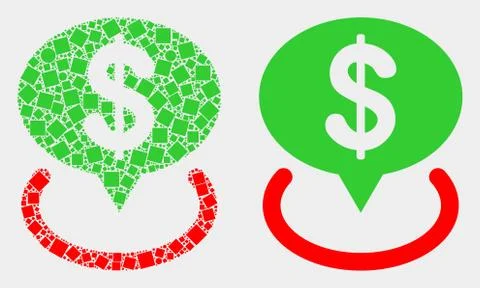 Dot and Flat Vector Dollar Placement Icon 스톡 일러스트