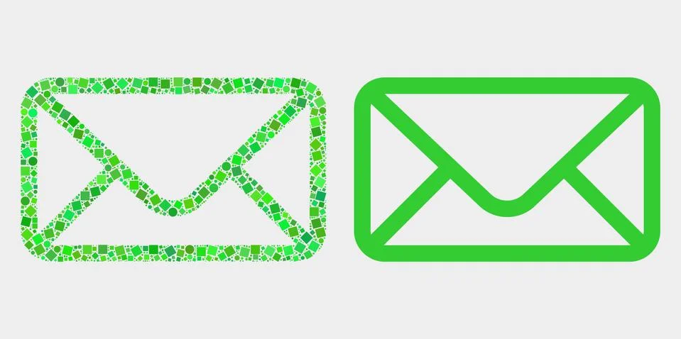 Dot and Flat Vector Envelope Icon 스톡 일러스트