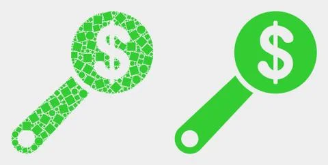 Dot and Flat Vector Financial Audit Icon Illustrazione stock