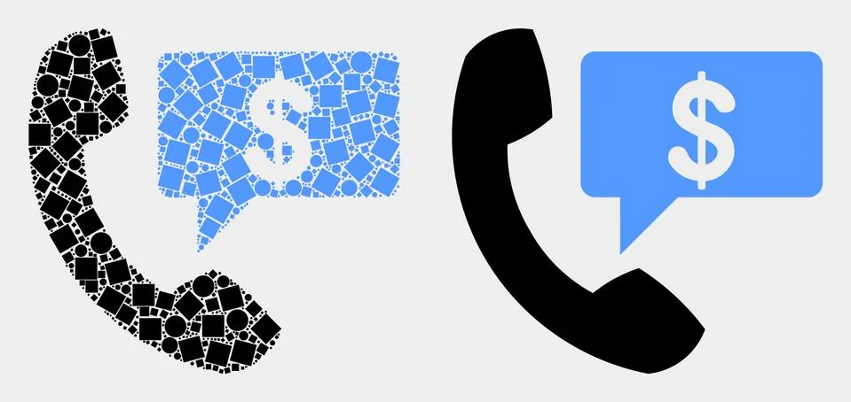 Dot and Flat Vector Financial Phone Message Icon Illustrazione stock