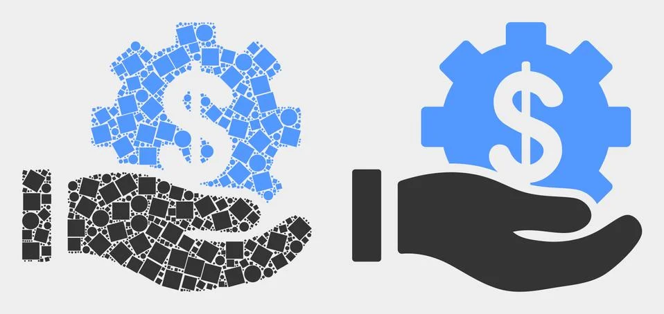 Dot and Flat Vector Financial Service Offer Hand Icon Illustrazione stock