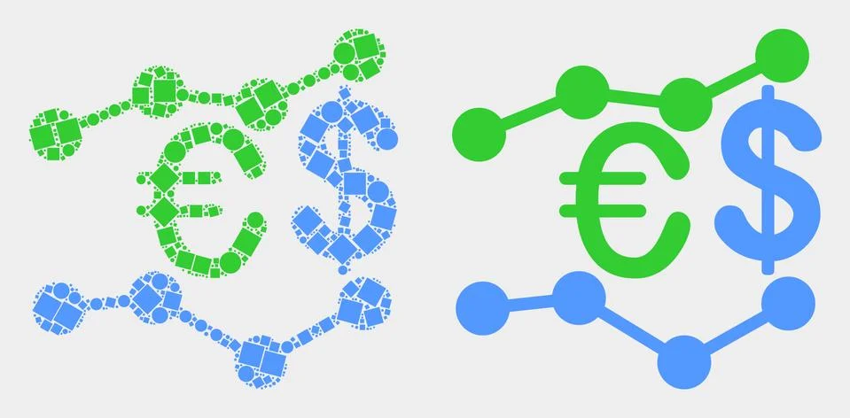 Dot and Flat Vector Financial Trends Icon Illustrazione stock