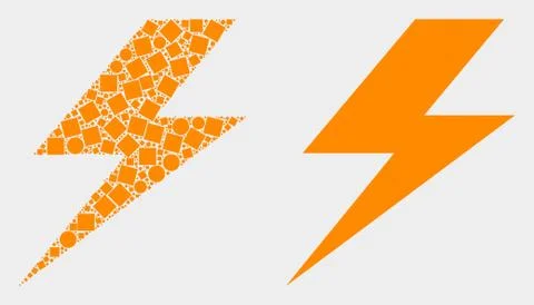 Dot and Flat Vector Flash Icon Stock Illustration
