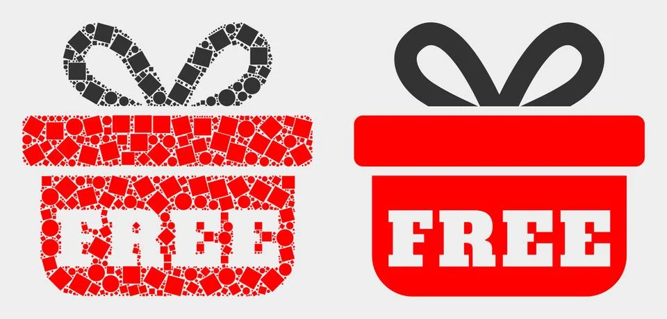 Dot and Flat Vector Free Gift Icon 스톡 일러스트