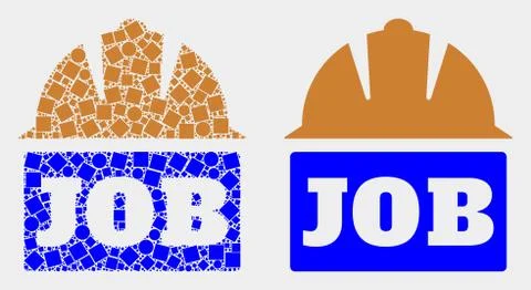 Dot and Flat Vector Job Helmet Icon イラスト素材