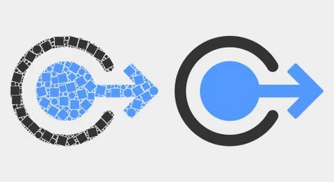 Dot and Flat Vector Logout Icon Stock Illustration