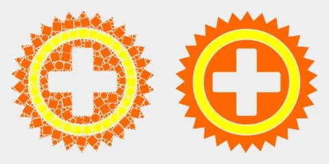 Dot and Flat Vector Medical Cross Icon Illustrazione stock