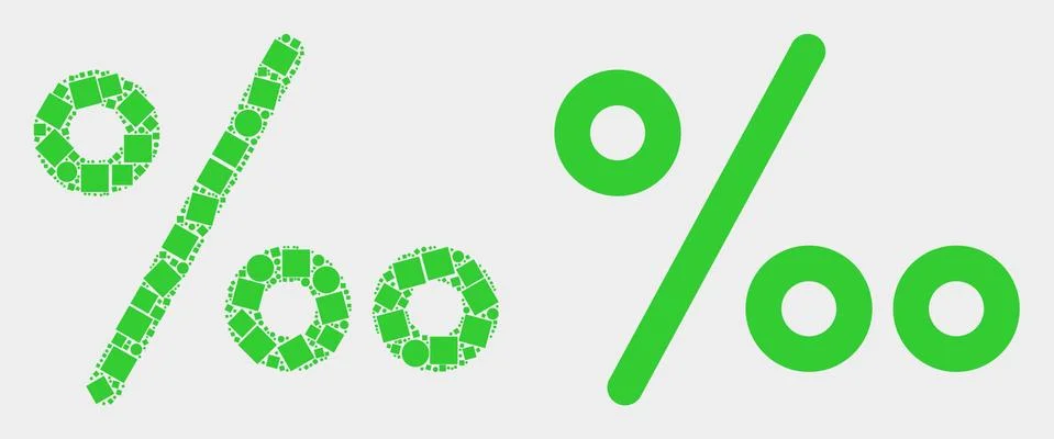 Dot and Flat Vector Per Mille Icon Illustrazione stock