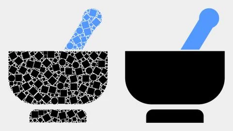 Dot and Flat Vector Mortar Icon Illustrazione stock