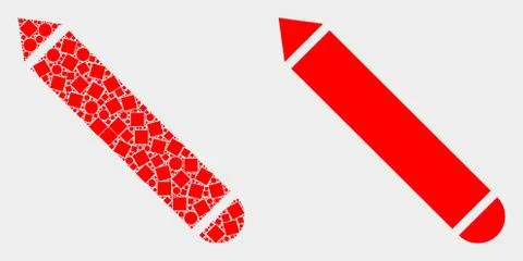 Dot and Flat Vector Pencil Icon Illustrazione stock