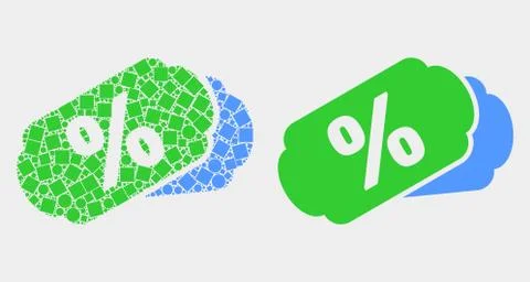 Dot and Flat Vector Percent Tags Icon Illustrazione stock