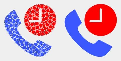 Dot and Flat Vector Phone Call Time Icon Illustrazione stock