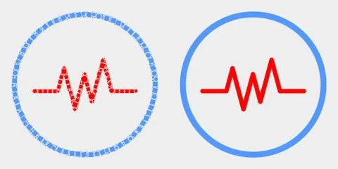 Dot and Flat Vector Pulse Signal Icon Illustrazione stock