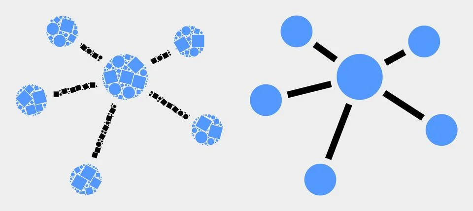 Dot and Flat Vector Relation Links Icon 스톡 일러스트
