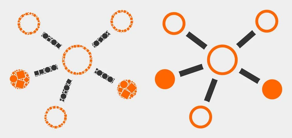 Dot and Flat Vector Relations Icon Stock Illustration