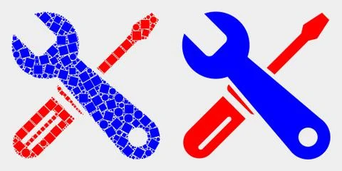 Dot and Flat Vector Repair Tools Icon Illustrazione stock