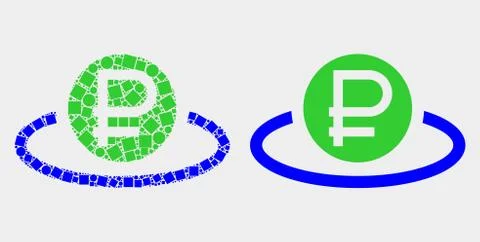 Dot and Flat Vector Rouble Area Icon 스톡 일러스트