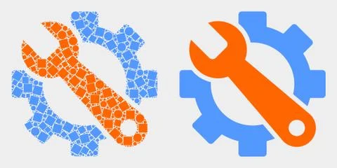Dot and Flat Vector Service Tools Icon Illustrazione stock
