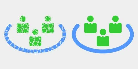 Dot and Flat Vector Social Ring Icon Stock Illustration