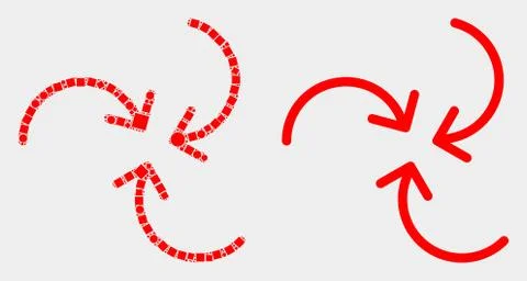 Dot and Flat Vector Swirl Arrows Icon Illustrazione stock
