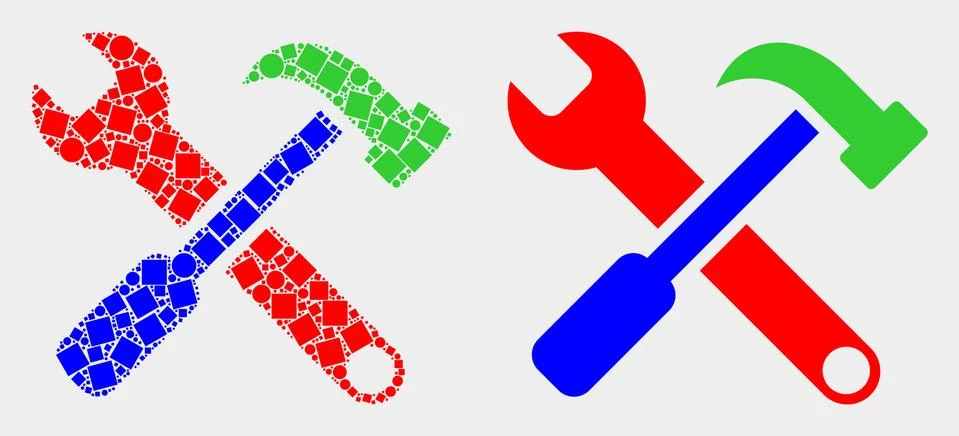 Dot and Flat Vector Tools Icon Illustrazione stock