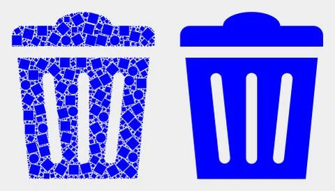 Dot and Flat Vector Trashcan Icon Illustrazione stock