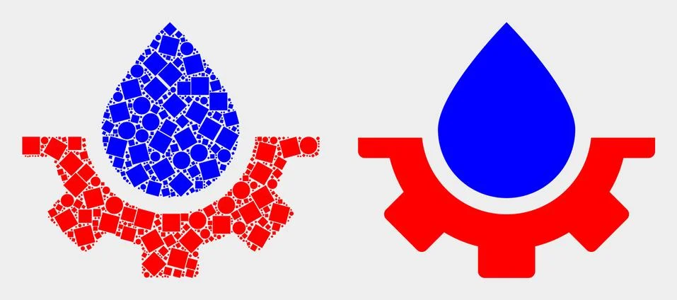 Dot and Flat Vector Water Service Icon 库存插图