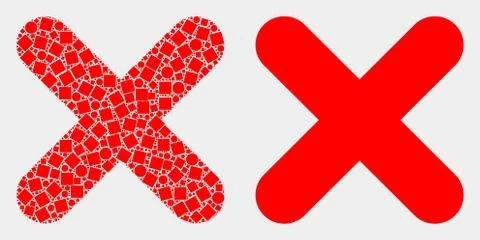 Dot and Flat Vector X-Cross Icon Ilustração Stock