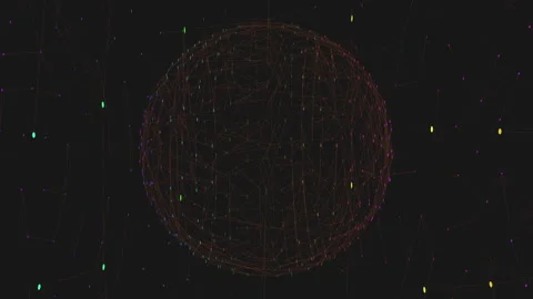 Dot and line network creating spherical pattern Stock Footage 321994922