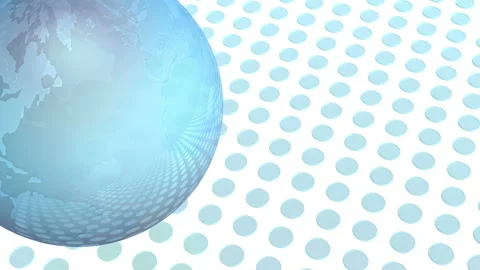 Dot and the Spinning Light Blue Earth 스톡 동영상 332454408