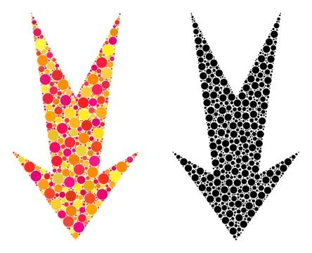 Dot Arrow Down Mosaic Icons Stock Illustration