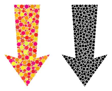 Dot Arrow Down Mosaic Icons Stock Illustration