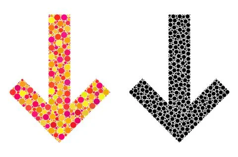 Dot Arrow Down Mosaic Icons Stock Illustration