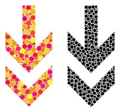 Dot Arrow Down Mosaic Icons Stock Illustration