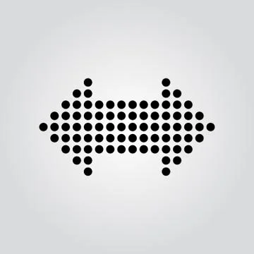 Dot arrow icon. Halftone effect. Isolated graphic element. Stock - Vector Illustrazione stock