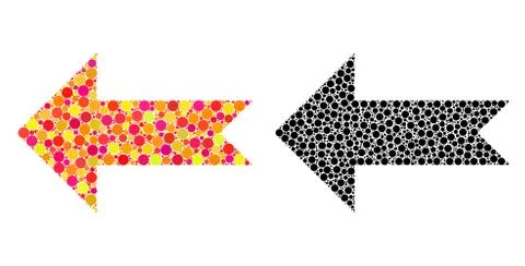 Dot Arrow Left Mosaic Icons Illustrazione stock