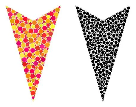 Dot Arrowhead Down Mosaic Icons Illustrazione stock